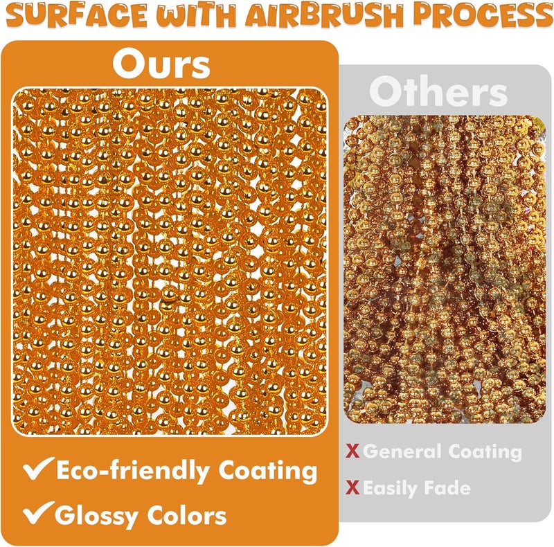 VLUV 36Pcs Beaded Necklace, Mardi Gras Beads Necklaces Accessories, 33 Inch Bead Costume for Women Man, Festival Parade Throw Supplies - Image 3